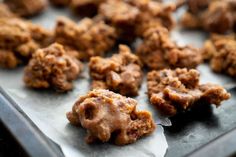 some cookies are on a baking sheet and ready to be eaten