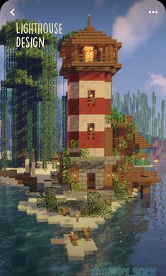 Minecraft Lighthouse, Minecraft Beach House, Mansion Minecraft, Construction Minecraft, Minecraft House Ideas, Case Minecraft, Minecraft Decoration, Minecraft Houses Survival, Rumah Minecraft Sederhana