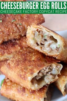 cheeseburger egg rolls are an easy appetizer recipe