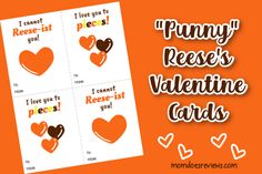 four valentine cards with the words i love you to pees and hearts on them