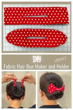 Diy Hair Bun Maker, Organization Packing, Diy Hair Bun, Fabric Art Diy, Hair Bun Maker, Bun Maker, Free Sewing Patterns, Beginner Sewing Projects Easy, Pola Sulam