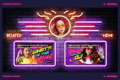 Neon YouTube End Screen, Social Media ft. youtube & screen - Envato