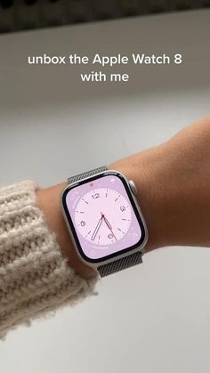 an apple watch on someone's arm with the text, unbox the apple watch 8 with me