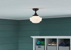 This retro allen + roth 8.62-in W dark oil-rubbed bronze semi-flush mount light has opalescent glass is a great classic design touch to many rooms. Great for transitional and retro style decor and works well in a kitchen, bedroom, closet, laundry room, hallway, and foyer. This fixture uses 1 60 watt A19 bulb (not included) and is dimmable for desired illumination levels when used with dimmable bulb, both incandescent and LED. UL listing demonstrates this product has met minimum requirements of t Small Kitchen Lighting Fixtures Lowe's, Lamp In Mudroom, Above Kitchen Sink Lighting Lowe's, Bathroom Overhead Lights, Lowes Kitchen Light Fixtures, Hallway Light Fixtures Low Ceilings, Hallway Light, Semi Flush Mount Light, Closet Laundry