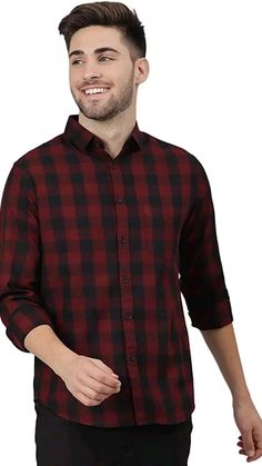 https://amzn.to/3LpScm6 Formal Casual Wear, Full Sleeve Shirt, Checkered Top, Stylish Shirts Men, Top Man, Men's Shirts And Tops, Check Shirt Man, Smart Casual Wear, Cotton Box