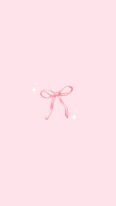 a pink background with stars and a bow on the top right corner, as if it were an iphone wallpaper