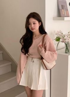 #koreangirl #Aesthetic Soft Aesthetic Outfits Korean, Cute Girly Korean Outfits, Cute Girly Outfits Aesthetic Casual, Casual Girly Outfits Korean, Girly Outfits Asian, Sweet Girly Outfits, Korean Clothes Girl, Korean Girly Girl Outfits, Korean Fashion Feminine