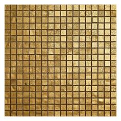 a gold mosaic tile pattern on a white background