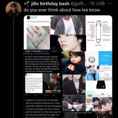 an image of a page with many pictures and words on it, including the text'jik birthday bash @ 12 / 1 / 4pm do you ever think about how to know i know