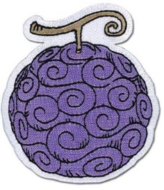 a patch with an image of a purple ball on it's side and a hook in the middle