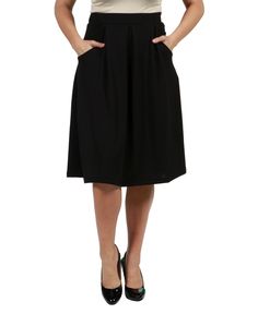 in stock Knee Length Black Skirt, Below The Knee Dresses, Plus Size Skirt, Skirt Pockets, Classic Skirts, Stylish Skirts, Black Knees, Skirt With Pockets, Plus Size Skirts