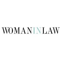 the word woman in law is shown against a white background