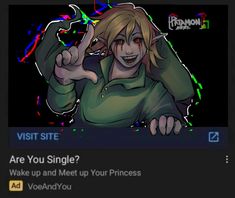 an animated image of a woman giving the vulcann sign with her hand and saying, visit site are you single? wake up and meet your princess