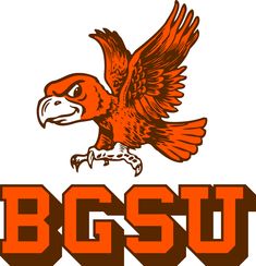 the bcsu logo with an eagle on it's back and orange letters below