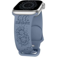 Compatibility: Floral engraving bands compatible with Apple watch band 38mm/40mm/41mm or 42mm/44mm/45mm/49mm for iwatch series 8/7/6/5/4/3/2/1/SE/Ultra. Unique Sunshine Love Heartbeat Engraved Design: Made of the premium soft and durable silicone material, with the advanced laser carving Laser Printed, adjustable strap replacement wristband with classic clasp for iWatch Series 8 7 6 5 4 3 2 1 SE Ultra. Sunflower Designer Band - Patents Pending! : Holiday is coming, are you ready to enjoy it? The Floral Engraving, Apple Watch Fashion, Cute Watches, Apple Watch Accessories, Watch Fashion, Engraved Design, Apple Brand, 38mm Apple Watch Band, Multi Pattern