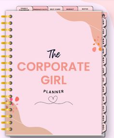 the corporate girl planner is open and ready to be used as a personalized notebook