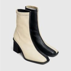 Color: Colorblock Black/Cream Like New Condition, Never Worn Outside No Rips/Tears/Stains No Box Pull And Bear Shoes Woman, Pull And Bear Shoes, Pull Bear Shoes, Bear Shoes, Tear Stains, Boots Women, Black Cream, Shoes Heels Boots, Shoes Women Heels