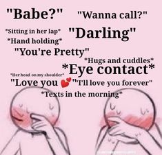 an image of two people in love with text above them that reads, babe? wanna call?