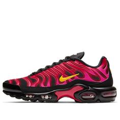 The Nike Supreme x Air Max Plus TN 'University Red' is the perfect choice for anyone looking for a fashionable and functional sneaker. This sneaker features a mesh upper overlaid with gradient red and pink TPU fingers that spell out ‘Supreme’ on the side panels, as well as a yellow mini-Swoosh and OG Tuned Air trademark. The black foam midsole is enhanced with visible Max Air units and a TPU shank in a dark crimson hue. (SNKR/Low Top/Air Cushion) Custom Low-top Mesh Sneakers With Air Max Cushioning, Nike Custom Mesh Running Sneakers, Dynamic Mesh Custom Sneakers With Boost Midsole, Red Dynamic Mesh Running Shoes, Dynamic Red Mesh Running Shoes, Red Low-top Running Shoes With Abzorb Midsole, Dynamic Sneakers With Red Sole For Sports, Dynamic Sports Sneakers With Red Sole, Red Mesh Running Shoes For Jogging