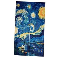 the starry night painting is on display