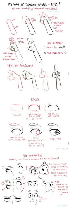 how to draw hands and eyes