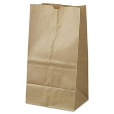 a brown paper bag is on a white surface and it's not too large