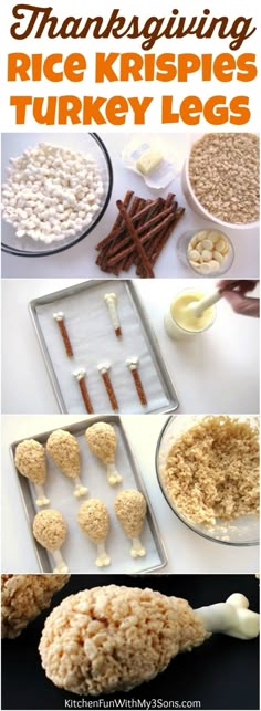 thanksgiving rice krispies turkey legs are an easy and delicious treat for the holiday season