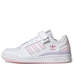 (WMNS) adidas Originals Forum Low 'White Pink' GY3670 (SNKR/Skate/Light/Low Top/Women's/Wear-resistant) Adidas Forum Low Pink, Pink Sport Shoes, Pink Adidas Shoes, Adidas Originals Forum Low, High Top Adidas, Forum Low, Trendy Shoes Sneakers, Velcro Shoes, Adidas Forum