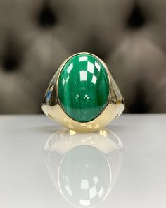 Welcome to Mastika Jewelry! If you would like to get timeless pieces with high quality, you are in the best place.. This delicate malachite pinky ring can be the best gift for yourself or for the loved ones; husband, boyfriend, son or friend!  And can be an elegant choice for special days. Just wear it and feel the high-quality craftsmanship!   And here is the all details : ◎ Ring Details ◎ ○ Gemstone Details .Natural MALACHITE Cut : Special Oval Cut Size / Weight : approx. 17.50x12.00x5.19 mm, approx 12.83 ct Quality: eye-clean/ flawless ○ Gold Details 8K Solid Gold  (White or Yellow) or  14K Solid Gold (White, Yellow or Rose) or  925 Sterling Silver (Just silver or Yellow Gold (YG), White Gold (WG), Rose Gold(RG) Plated) Weight of Ring : approx 14.00 gr Width of Band : approx from 4.00 t Oval Signet Ring With May Birthstone Gemstone, Timeless Green Signet Ring With Polished Finish, Oval Gemstone Dome Ring In Yellow Gold, Luxury Gold Oval Emerald Ring, Oval Polished Emerald Ring In 14k Gold, Oval Emerald Ring With Polished Finish In 14k Gold, Oval Emerald Ring In 14k Gold With Polished Finish, Oval Green Signet Ring For Anniversary, Yellow Gold Polished Oval Cabochon Gemstones