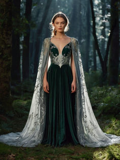 Rings Of Power Dress, Fantasy Gowns Goddesses, Acotar Inspired Outfits, Dragon Inspired Dress, Asgardian Fashion, Fantasy Dress Queens, Movie Gowns, Acotar Wedding, Shire Wedding