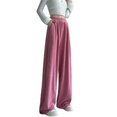 Indulge in timeless luxe with these Women's Winter Warm Straight Sweatpants. Crafted with a plush winter fabric, they provide cozy warmth to keep you stylishly snug while bringing sophisticated flair to any outfit. Plus, they offer an adjustable fit, so they always look perfect. Features: -95% Polyester，5% Cotton -Mid-rise Waist -Drawstring -Solid Color -Straight Leg -Regural Fit -Vintage Style Solid Wide Leg Winter Pants, Solid Color Wide Leg Winter Pants, Winter Loungewear Wide Leg Pants, Winter Wide Leg Pants Solid Relaxed Fit, Relaxed Fit Solid Wide Leg Pants For Winter, Pink Wide Leg Pants With Elastic Waistband For Fall, Elegant Winter Bottoms With Elastic Waistband, Elegant Bottoms With Elastic Waistband For Winter, Winter Full Length Pants With Relaxed Fit