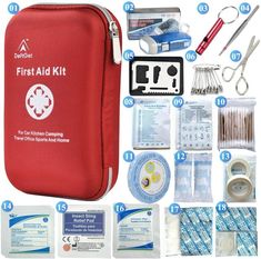 Best First Aid Kits 2021 Comparison Table Reviews Photos Buying Guide Surviveware Swiss Safe Lightning X DeftGet Adventure Medical Kits TrekProof Survival. #firstaidkits #boating #scubadiving #liveaboardscubadiving #hiking #camping #survival #knives #marineknives #sailingknive #sailorsknives #scubadiving #liveaboarddiving Camp Accessories, Amazon Camping, Metal Scissors, Car Kitchen, Emergency Equipment