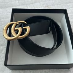 Pre-Loved Mint Condition Gucci Belt Gucci Bee Belt, Gucci Formal Belt With Metal Logo, Gucci Black Luxury Belt, Gucci Luxury Gold-tone Belt, Luxury Gucci Belt With Gold-tone Logo Plaque, Gg Marmont, Gucci Belt, Gucci Black, Mint Condition