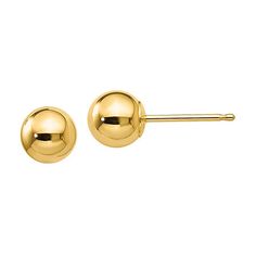 Earring Back: PostShape: BallStone: No StoneMetal Color: YellowEarring Length: 5mmEarring Width: 5mmMetal: 14k GoldCare: Wipe CleanAssembled in the US from Imported Materials Ball Stud Earrings, Round Stud Earrings, Earrings Stud, Earring Backs, Gold Studs, 10k Gold, Jewellery And Watches, Gold Earrings, Fine Jewelry