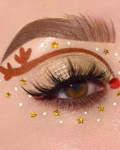 Christmas eyeshadow look: Rudolph Holiday Eye, Halloweenský Makeup