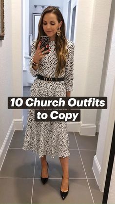 See all the looks here: https://www.merricksart.com/sunday-church-outfits-with-dresses/ Outfits To Wear To Church, Sunday Dress Outfit, Sunday Church Outfits, Modest Church Outfits, Church Outfit Ideas, Outfit For Church, Western Outfits Men, Sunday Dress, Outfits To Wear