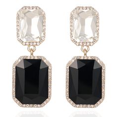 PRICES MAY VARY. ❤High Quality Material❤:The fashion rhinestone statement earrings made of sparkly crystal and gold plated metal,they are little bit heavy,nickle free,lead free and hypoallergenic. ❤Large Crystal Statement Dangle Earrings Size❤:2.2 inch(55mm) X 0.87 inch(22mm) X 1.16 oz(33g). ❤Unique Design❤:These big funky statement drop earrings looks very gorgeous,luxury and novelty.Unique geometric design can be matched with different outfits,complement different looks and make you stand out Earrings To Wear With Black Dress, Earrings With Black Dress, Pageant Jewelry, Black Stone Earrings, Earrings Fancy, Big Statement Earrings, Crystal Statement Earrings, Heavy Earrings, Large Crystal