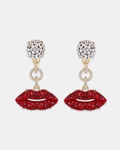 Kiss Me Earrings Red Jewelry 1 Glittery Lips, Wedding Guest Bags, Bridal Clutch Bag, Aquazzura Shoes, Bridal Bag, Bridal Clutch, Big Diamond, Red Jewelry, Earrings Red