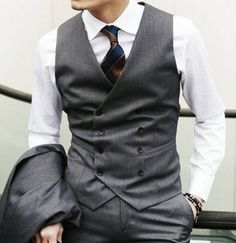 MenStyle1- Men's Style Blog Gentleman Mode, Double Breasted Vest, Double Breasted Waistcoat, A Man In A Suit, Man In A Suit, Waist Coat, Mens Fashion Smart, Mens Fashion Blog, Sharp Dressed Man