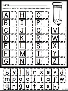 the worksheet for beginning with letters and numbers to be used as an activity