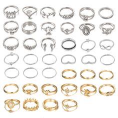 PRICES MAY VARY. Finger Ring Set :The Knuckle rings are made of high-quality alloy materials combined with electroplating process, lead-free and nickel free,hypoallergenic.Suitable for most women,and teenagers. boho vintage finger rings set. Weight：30g-56g, 29-56 piece/set. which is more attractive. Vintage Ring Set：Gold/Silver Knuckle Ring Sets.Retro Boho rings set, very suitable for women girl teens. Vintage finger rings engraving pattern design,different sizes for each finger.Rings grow from Cheap Hypoallergenic Silver Stackable Rings, Cheap Adjustable Alloy Midi Rings, Amazon Rings Bohemian, Trendy Cheap Stackable Rings, Cheap Adjustable Midi Rings For Gift, Cheap Formal Rings For Women, Cute Adjustable Cheap Rings, Cheap White Midi Rings For Gifts, Cheap Casual Summer Rings