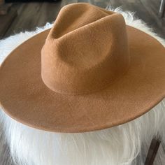 Great Color For Fall - Camel Colored Cowgirl Hat New Without Tags Brand And Fabric Unknown Feels Like Felt Material Fits Average Adult - Does Have Cinching Strings On Inside **Please Visit My Closet For Many Other Hats For Sale! ** Cowgirl Hat, Felt Material, Cowgirl Hats, Camel Color, Hats For Sale, Camel, Felt, Women Accessories, Tags