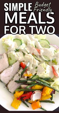 Simple Budget Friendly Meals For Two Clean Dinners For Two, Healthy Cooking For Two, Budget Friendly Meals For Two, Meal Recipes For Two, Food For One Person, Meals For Two People, Meals For 2, Easy Healthy Cooking, Budget Friendly Meals