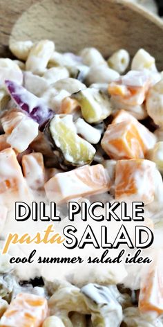 pickle pasta salad Dill Pickle Salad, Pickle Salad, Onion Relish, Dill Pickles