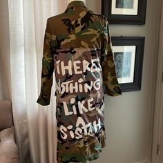 Nwot. This Jacket Will Certainly Make A Statement! Camo Fashion, Trench Coats, Green Brown, Green And Brown, Diy Fashion, Diy Clothes, Duster Coat, Trench Coat, Camo