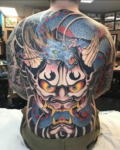 Oni Mask Tattoo, Japanese Tiger Tattoo, Dragon Tattoo Sketch, Oni Tattoo, Watercolor Rose Tattoos, Hannya Mask Tattoo, Buddha Tattoo Design, Dragon Tattoo Art