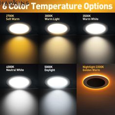 four different types of leds are shown in three different colors and sizes, with the same