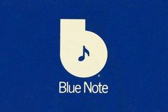 the blue note logo is displayed on a blue background with white letters and a musical note