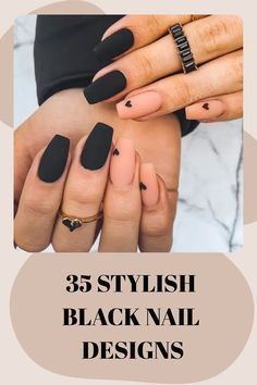 Black Nail Art Designs, Black Nail Ideas, Galaxy Nail Art, Matte Black Nails, Gold Nail Art, Nail Art Techniques, Art Enthusiast, Black Nail Art, Heart Nail Art