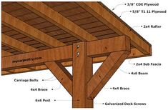 an image of a wooden structure with instructions on how to build it and where to put the